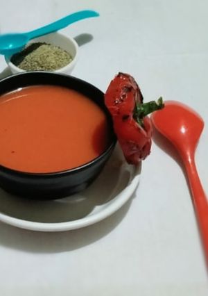 રેડ બેલ પેપર સૂપ રેસીપી મુખ્ય ફોટો