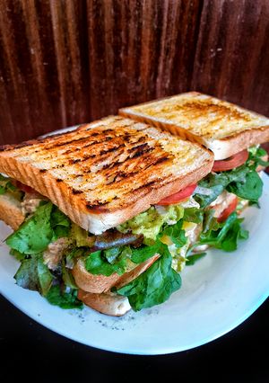 A picture of Tuna avocado sandwiches.
