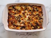 Una foto di pasta funghi