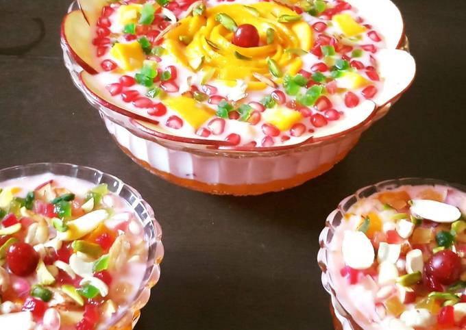 Recipe of Quick Fruit Custard With Jelly