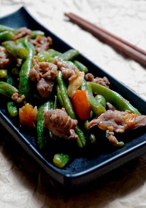 Hình của món Đậu quả xào thịt bò.