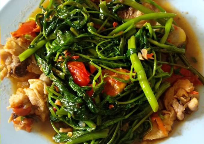 Oseng kangkung dada ayam