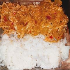 A picture of Crockpot Pineapple Mango Salsa Chicken and Rice.