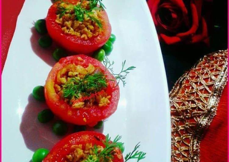 Easiest Way to Make Super Quick Homemade Soya stuffed tomatoes