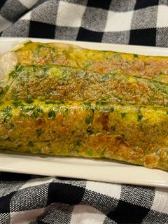 A picture of Chive and Rice Paper Egg Pancakes.