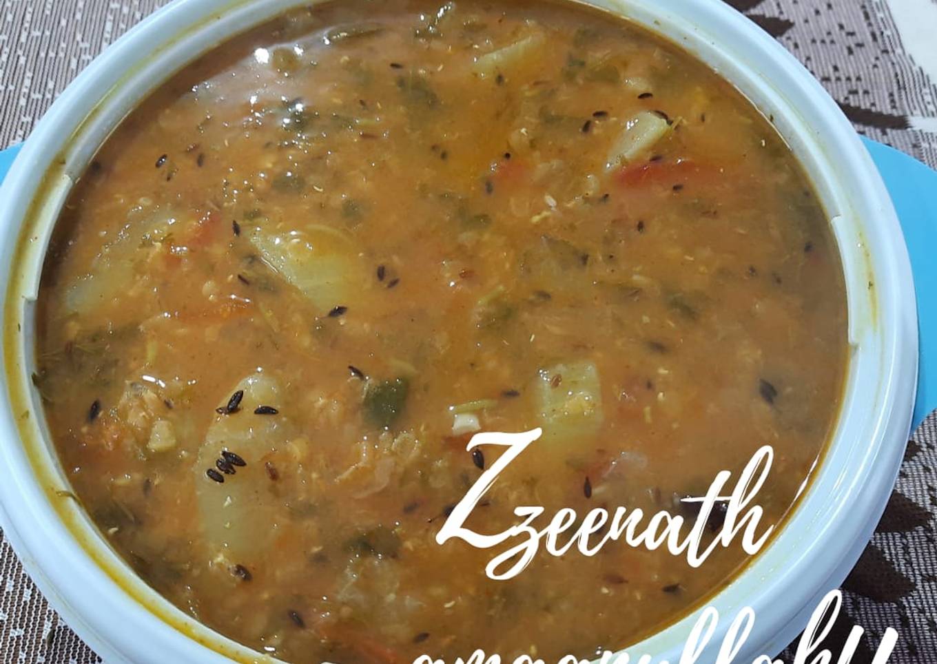 Kaddu Ki Khatti Daal or Bottle Gourd Khatti Daal