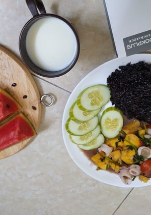 Hình của món Mực xào dứa.