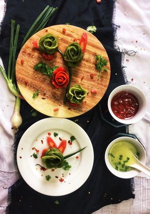 A picture of Palak paneer rose momo.