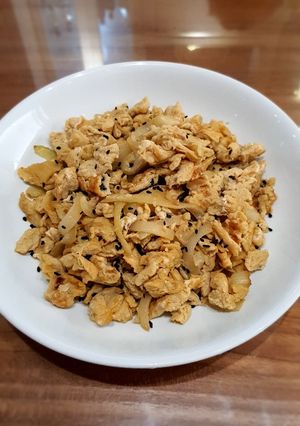 Foto resep Korean Egg and Onion stew with Soy sauce and Brown Sugar