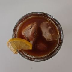 A picture of Coffee and lemon 🍋.