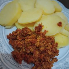 A picture of Boiled potato with egg source 🤩.