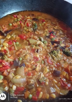 Una foto de Paella vegana