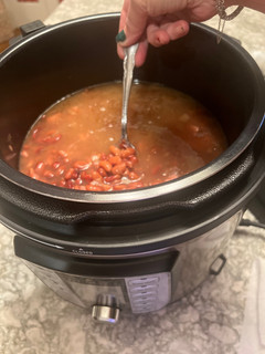 A picture of Insta pot pinto beans and ham.