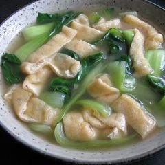 Simmered Abura-age & Bok Choy A picture of Simmered Abura-age & Bok Choy.