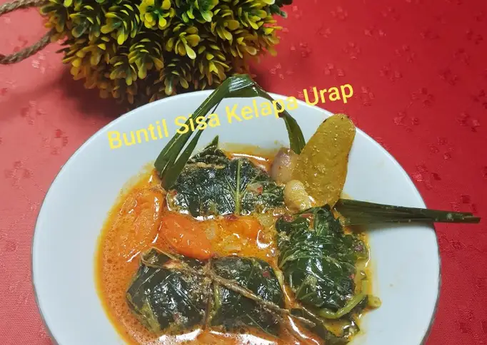 Cara Gampang Membuat Buntil isi Kelapa Urap sisa🥥 Anti Gagal