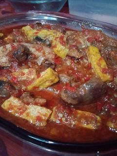 Foto resep Balado tahu, ayam, dan ati ampela