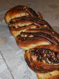 Trenza de chocolate y almendras