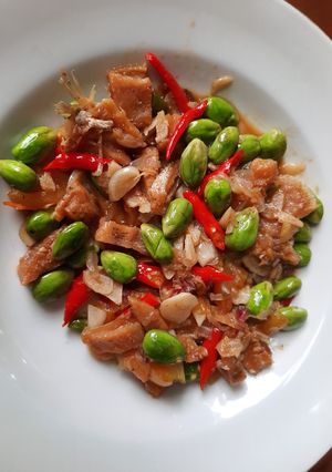Foto resep Tumis pete dan ikan gabus asin