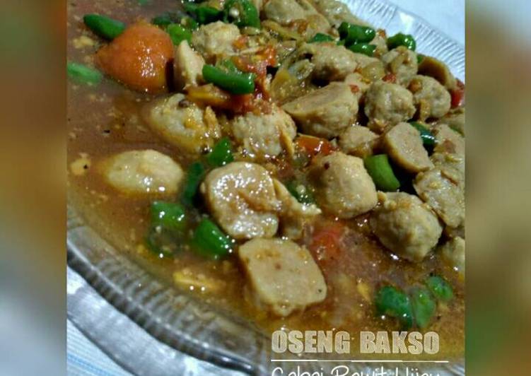 Oseng Bakso Cabai Rawit hijau