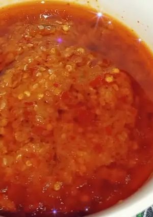 A picture of Lal mirch chutney till ka tarka.