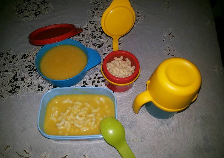Langkah Mudah untuk Membuat #Mpasi 1y+ &#34;macaroni with chiken krim sup&#34;, Lezat