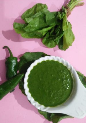 A picture of Palak ki chutney.