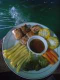 Steak salmon saus bbq home made (panggang teflon)