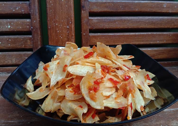 Resep Keripik Talas Pedas Anti Gagal