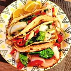 A picture of Cheesy Vegetable Tacos (Vegetarian).