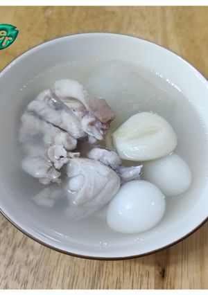 冬瓜蒜頭田雞鳥蛋湯 的食譜成品照片