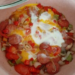 A picture of Menemen (Turkish Breakfast).