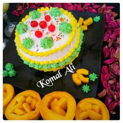 A picture of Mango chocolate cake.