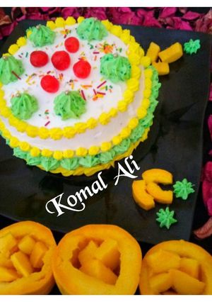 A picture of Mango chocolate cake.