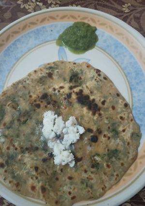 A picture of Methi paratha.