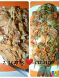 Saucy Irish potato chips with grilled fish and sauce
