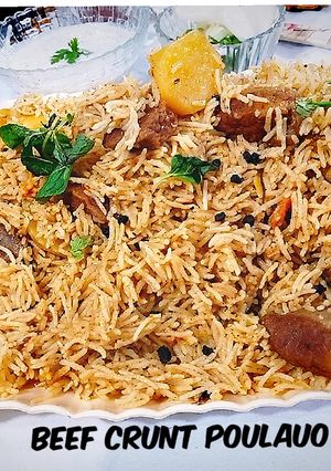 A picture of Beef current pulao.
