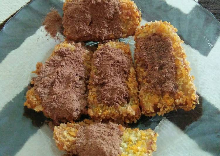 Nugget pisang topping milo