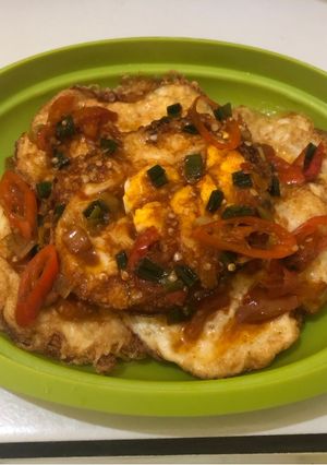 Foto resep Telur goreng saos pedas