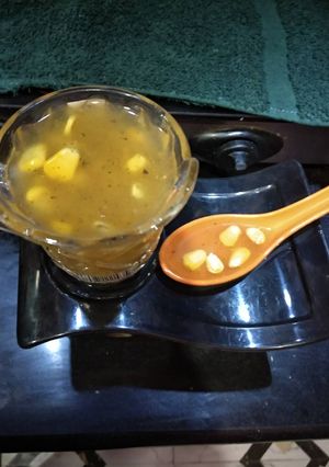 A picture of Sweet Corn soup.