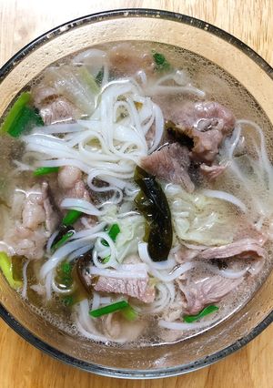 Hình của món Mỳ trắng rong biển (k cần gia vị nêm rong biển).