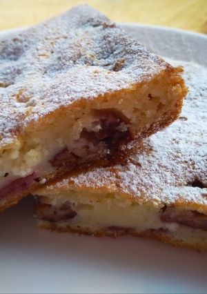 Túrós-cseresznyés pite recept fotója