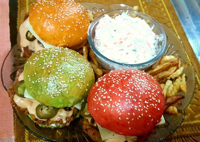 Recipe of Homemade Colorful Burger Buns 🍔