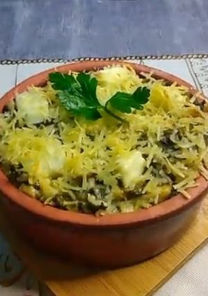 صورة لوصفة غراتان السبانخ بالبشاميل ودجاج