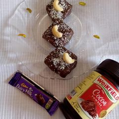 A picture of Chocolate kaju square.