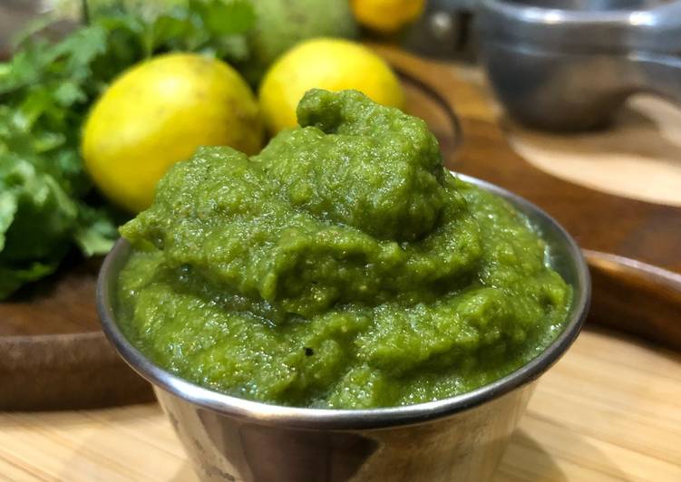 Recipe of Speedy Green Raw Mango Coriander Chutney