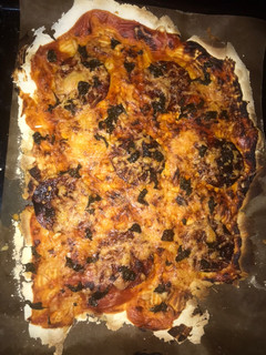 Una foto de Pizza de chorizo