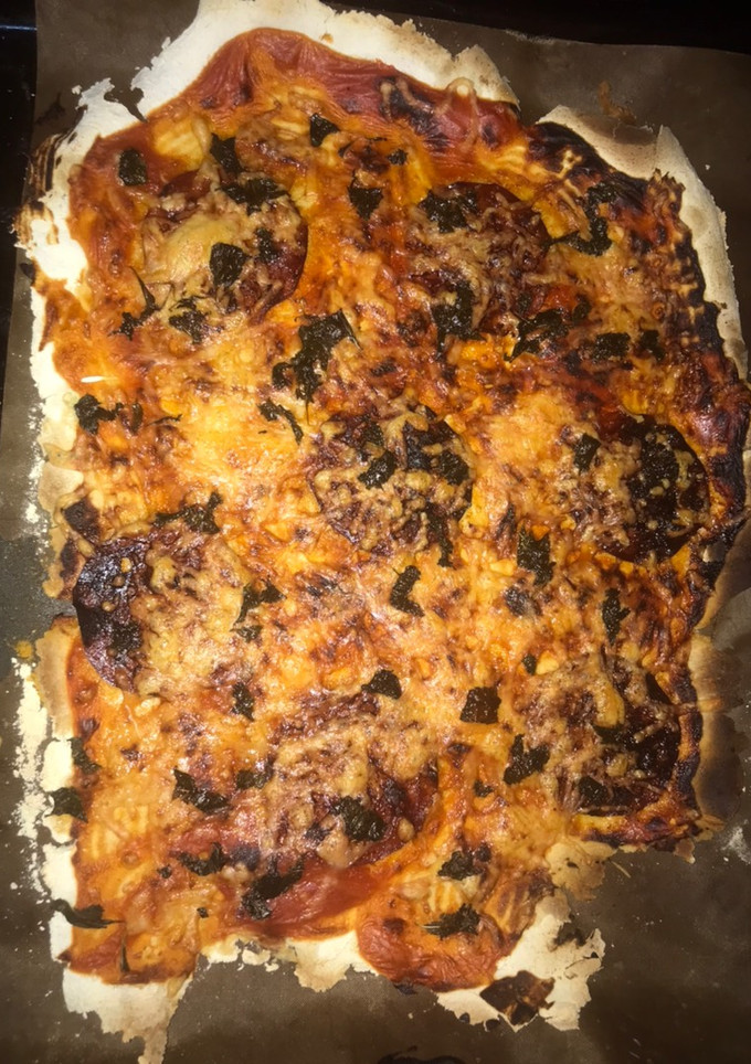 Una foto de Pizza de chorizo
