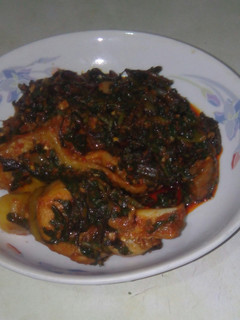 A picture of Efo riro (Vegetable soup).
