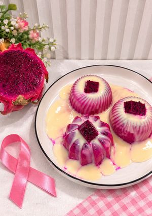 Foto resep Dragon Fruit milk Pudding