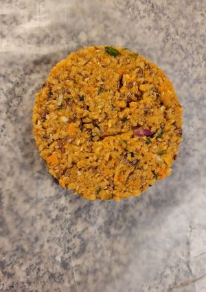 Una foto de Hamburguesa de pollo vegetariana (soja texturizada sabor pollo)